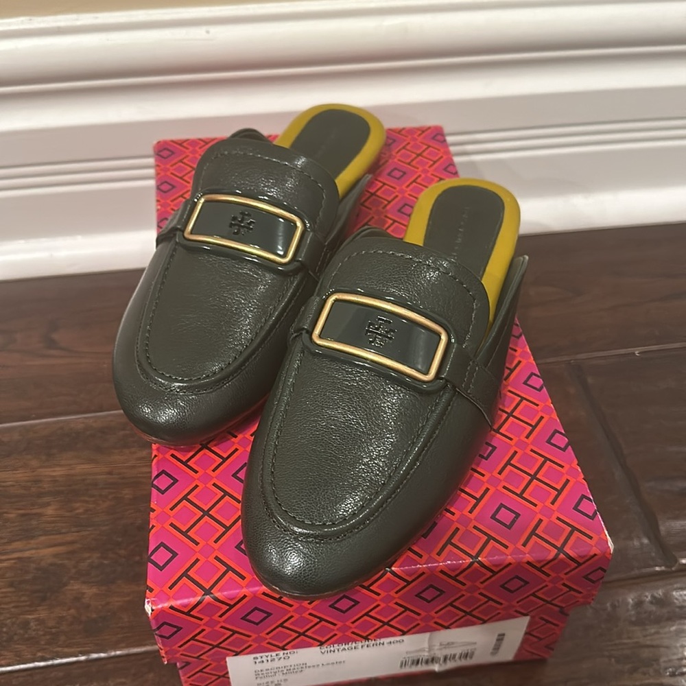 Tory Burch Georgia Backless Leather Loafers - Picture 2 of 6